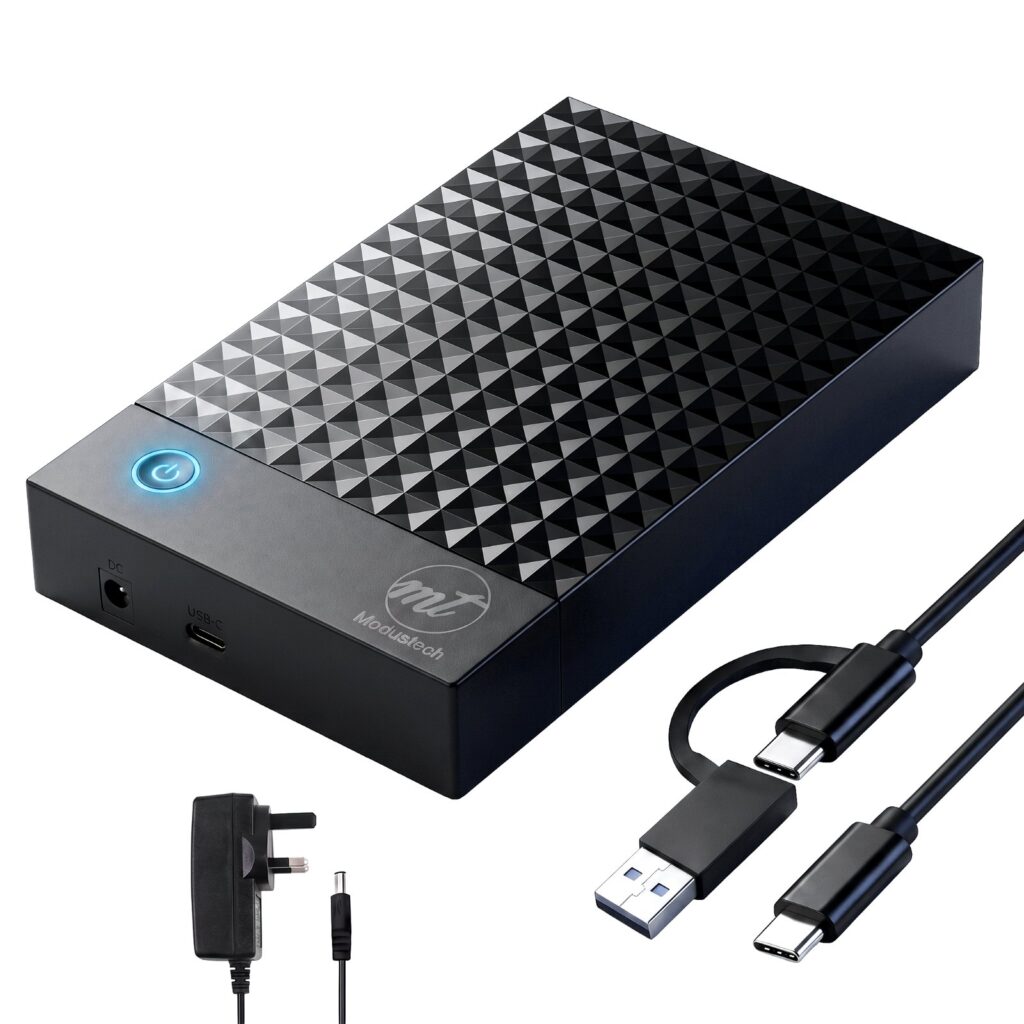 Vault Facet desktop hard drive with AC adapter and 2-in-1 USB-C cable