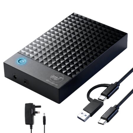 Vault Facet desktop hard drive with AC adapter and 2-in-1 USB-C cable